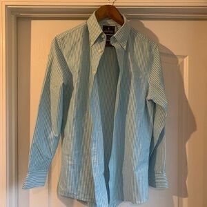 Men's Stafford blue button up Striped Shirt